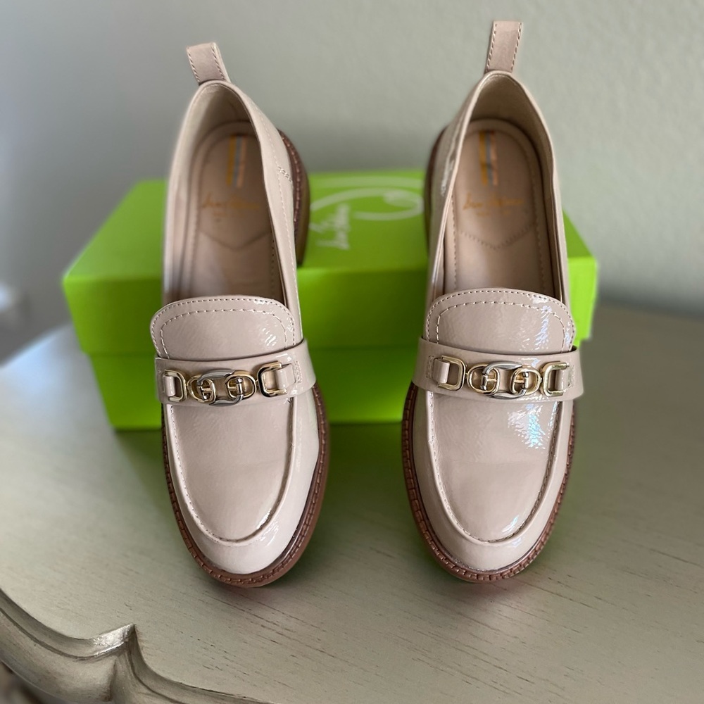 Sam Edelman Cream Patent Loafers
